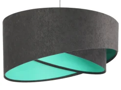 Hängelampen|Esszimmer Lampen*BPS Koncept Hängelampe Dunkelgrau Mint rund Ø50cm Esstisch