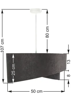 Hängelampen|Esszimmer Lampen*BPS Koncept Hängelampe Dunkelgrau Mint rund Ø50cm Esstisch