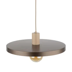 TK Lighting Hängelampe E27 Ø40 cm rund Sandgrau Braun Vintage< Hängelampen|Bürolampen