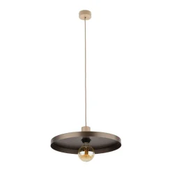 TK Lighting Hängelampe E27 Ø40 cm rund Sandgrau Braun Vintage< Hängelampen|Bürolampen