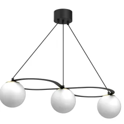 Hängelampen|Bürolampen*Luminex Hängelampe E27 blendarm in Schwarz Weiß Gold L:85 cm