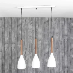 Luminex Hängelampe E27 Retro Design Metall Holz 3-flammig E27< Hängelampen|Esszimmer Lampen