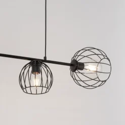 Hängelampen|Kugellampen*Sigma Hängelampe E27 Schwarz Metall Retro Design Esstisch