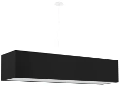 Sollux Hängelampe eckig Stoff Glas Schwarz verstellbar 5x E27< Moderne Lampen|Stofflampen