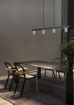 Masterlight Hängelampe ELSIE Metall 100 cm breit Schwarz Nickel< Hängelampen|Wohnzimmerlampen