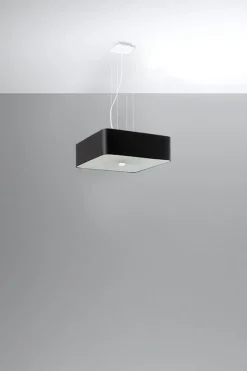 Sollux Hängelampe Esstisch B: 45 cm Schwarz Stoff Glas< Hängelampen|Esszimmer Lampen