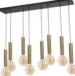 Masterlight Hängelampe Esstisch für 8x E27 Schwarz Messing< Wohnzimmerlampen|Esszimmer Lampen