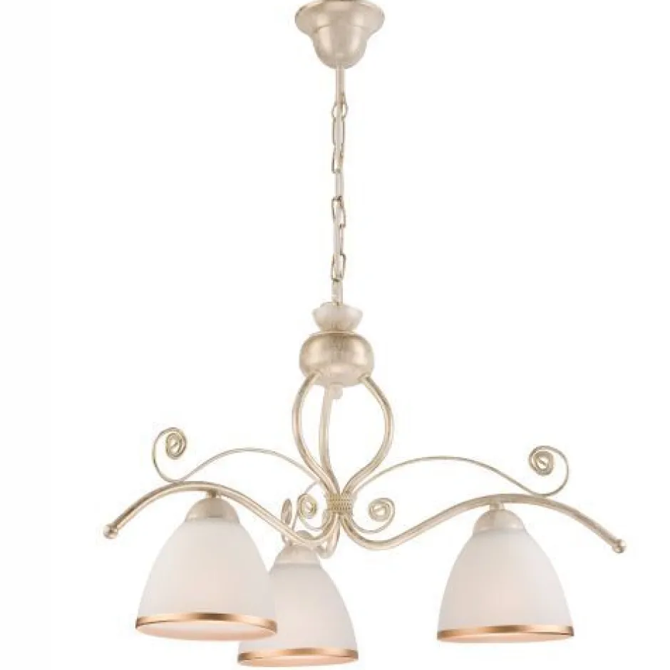 Hängelampen|Esszimmer Lampen*Lamkur Hängelampe Esstisch Shabby Weiß Metall 3-flammig