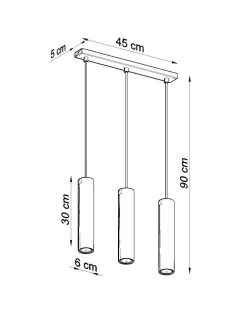 Sollux Hängelampe Esstisch Weiß 3-flammig GU10 höhenverstellbar< Hängelampen|Wohnzimmerlampen