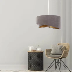 BPS Koncept Hängelampe Esstischleuchte Grau Gold Wohnzimmer< Hängelampen|Esszimmer Lampen