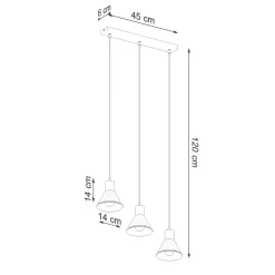 Sollux Hängelampe 3-flammig 45 cm lang Retro E27 Metall< Hängelampen|Esszimmer Lampen