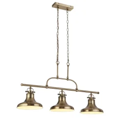 Searchlight Hängelampe 3-flammig E27 B: 96 cm in Messing Antik Vintage< Hängelampen|Esszimmer Lampen