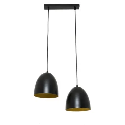 Easylight Hängelampe 2-flammig E27 verstellbar Schwarz Gold< Retro Lampen|Esszimmer Lampen
