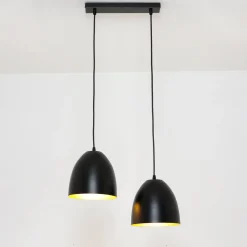 Easylight Hängelampe 2-flammig E27 verstellbar Schwarz Gold< Retro Lampen|Esszimmer Lampen