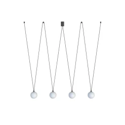 Nowodvorski Hängelampe 4-flammig G9 Schwarz Weiß verstellbar Kugelschirm< Kugellampen|Glaslampen