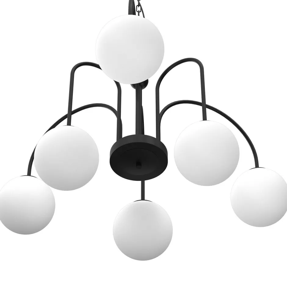 Hängelampen|Bürolampen*Luminex Hängelampe 6-flammig Glas Metall Ø65 cm E14 gemütlich