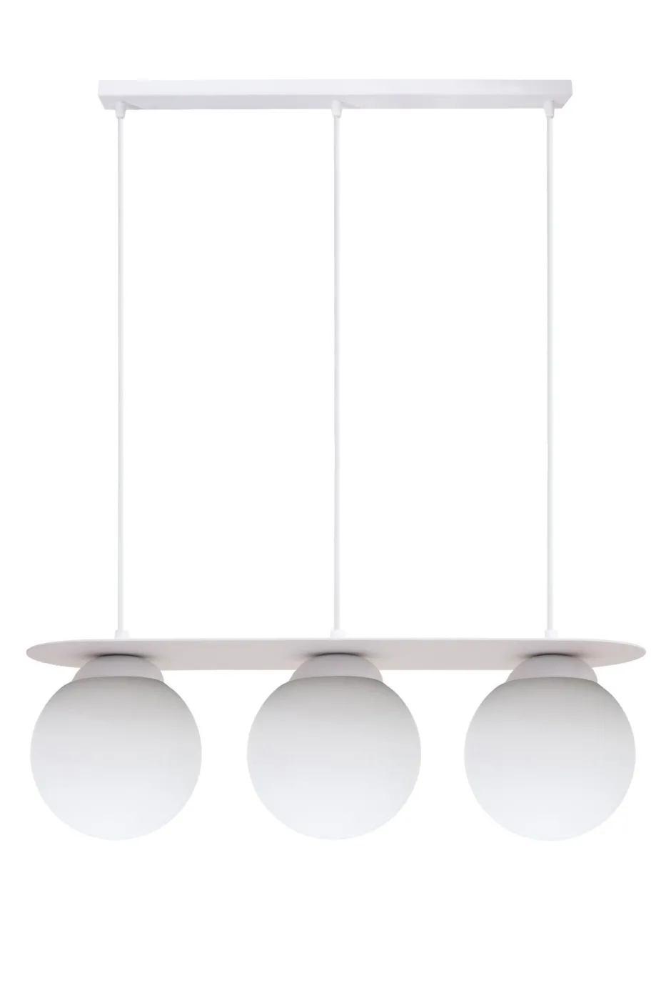 Belis Hängelampe 3-flammig Glaskugeln Weiß 50 cm E27 blendarm< Hängelampen|Bürolampen