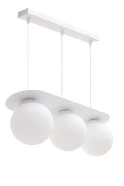 Belis Hängelampe 3-flammig Glaskugeln Weiß 50 cm E27 blendarm< Hängelampen|Bürolampen