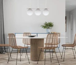 Belis Hängelampe 3-flammig Glaskugeln Weiß 50 cm E27 blendarm< Hängelampen|Bürolampen