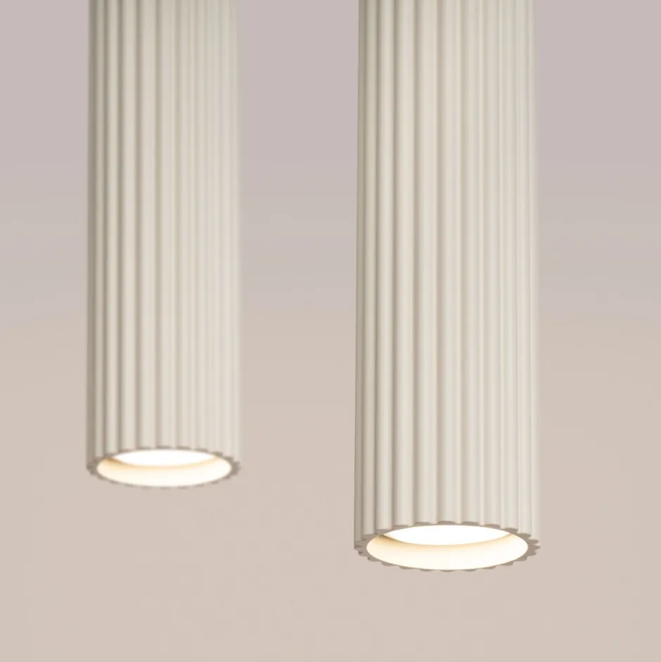 Sollux Hängelampe 2-flammig GU10 B: 30 cm schmal in Creme Modern< Hängelampen|Wohnzimmerlampen