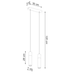 Esszimmer Lampen|Hängelampen*Sollux Hängelampe 2-flammig GU10 Beton Holz Modern RUGARD