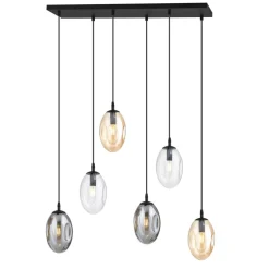 Emibig Hängelampe 6-flammig Rauchglas 70 cm breit CARLU< Bürolampen|Küchenlampen