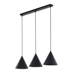 Hängelampen|Esszimmer Lampen*TK Lighting Hängelampe 3-flammig Schwarz L: 75 cm E27 Retro Metall