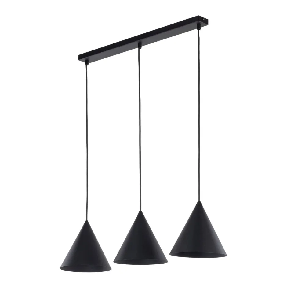 Hängelampen|Esszimmer Lampen*TK Lighting Hängelampe 3-flammig Schwarz L: 75 cm E27 Retro Metall