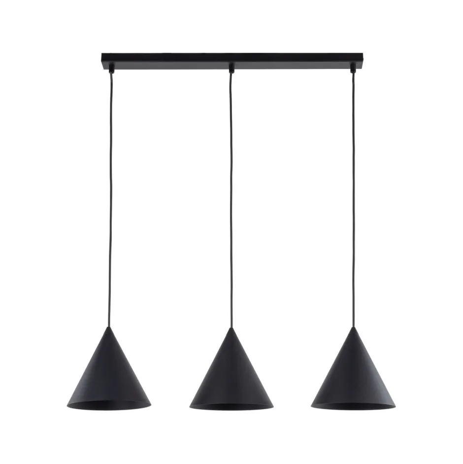 Hängelampen|Esszimmer Lampen*TK Lighting Hängelampe 3-flammig Schwarz L: 75 cm E27 Retro Metall
