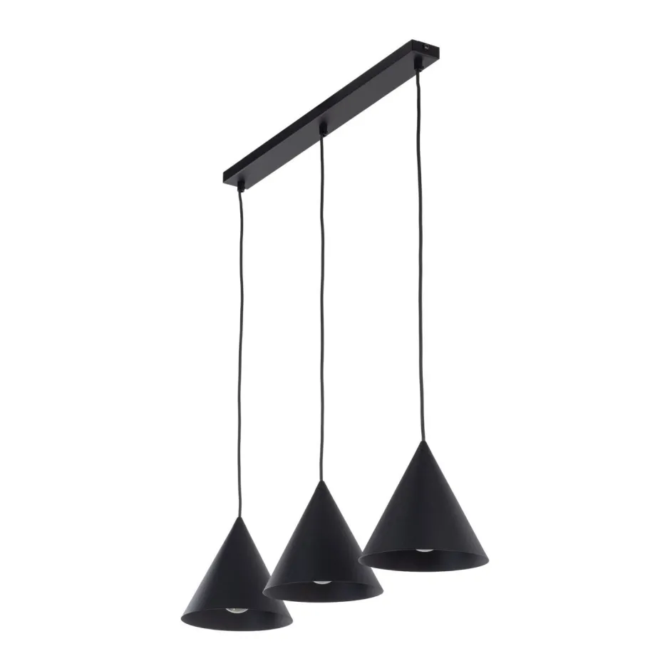 Hängelampen|Esszimmer Lampen*TK Lighting Hängelampe 3-flammig Schwarz L: 75 cm E27 Retro Metall