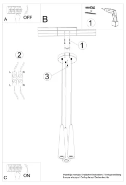Sollux Hängelampe 3-flammig Skandinavisch Holz Schirm GU10< Hängelampen|Esszimmer Lampen