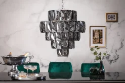 Invicta Interior Hängelampe Glas Grau Ø50 cm 6-flammig E14 stylisch< Schlafzimmer Lampen|Küchenlampen