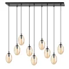 Hängelampen|Bürolampen*Emibig Hängelampe Glas groß 9-flammig in Bernstein Schwarz E14