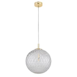 TK Lighting Hängelampe Glas Kugelschirm Ø 30 cm in Gold verstellbar< Jugendstil Lampen|Kugellampen