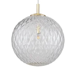 TK Lighting Hängelampe Glas Kugelschirm Ø 30 cm in Gold verstellbar< Jugendstil Lampen|Kugellampen