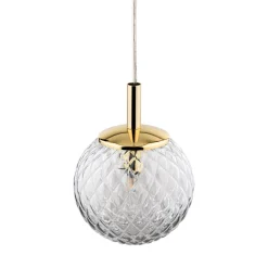 TK Lighting Hängelampe Glas Kugelschirm Ø 14 cm rund in Gold G9< Hängelampen|Esszimmer Lampen