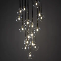 TK Lighting Hängelampe Glas Metall Ø 52 cm H: max. 145 cm in Schwarz Gold< Hängelampen|Esszimmer Lampen