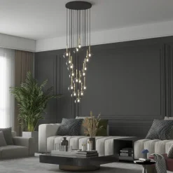 TK Lighting Hängelampe Glas Metall Ø 52 cm H: max. 145 cm in Schwarz Gold< Hängelampen|Esszimmer Lampen