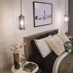 Elstead Hängelampe Glas Metall Ø 21,6 cm H: max. 307,9 cm rund< Hängelampen|Bürolampen