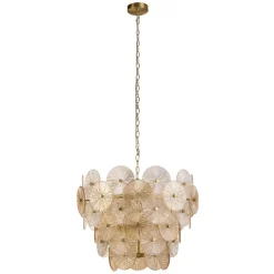 Searchlight Hängelampe Glas Metall Ø 64 cm 9x G9 Modern kunstvoll< Hängelampen|Wohnzimmerlampen