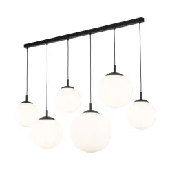 TK Lighting Hängelampe Glas Metall 130 cm lang H: max. 175 cm 6x E27< Hängelampen|Esszimmer Lampen