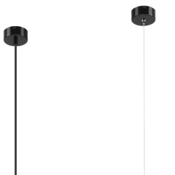 Küchenlampen|Kugellampen*Lamkur Hängelampe Glas Metall B: 48 cm Schwarz Weiß Kugelschirm