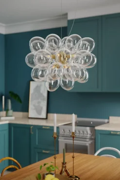 Hängelampen|Wohnzimmerlampen*By Rydéns Hängelampe Glas Metall B: 50 cm H: max. 120 cm in Gold