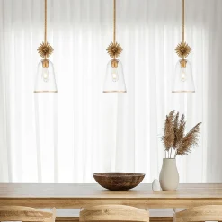 Hängelampen|Bürolampen*Elstead Hängelampe Glas Metall B: 18,4 cm E14 verstellbar Gold Antik