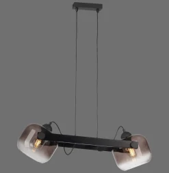 Hängelampen|Bürolampen*Just Light Hängelampe Glas Metall E27 68 cm 2-flammig schwenkbar