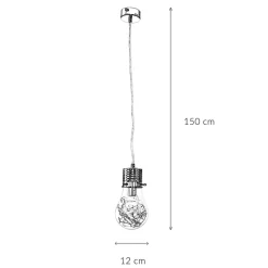Hängelampen|Esszimmer Lampen*WOFI Hängelampe Glas Metall Glühbirnen-Design dekorativ E14