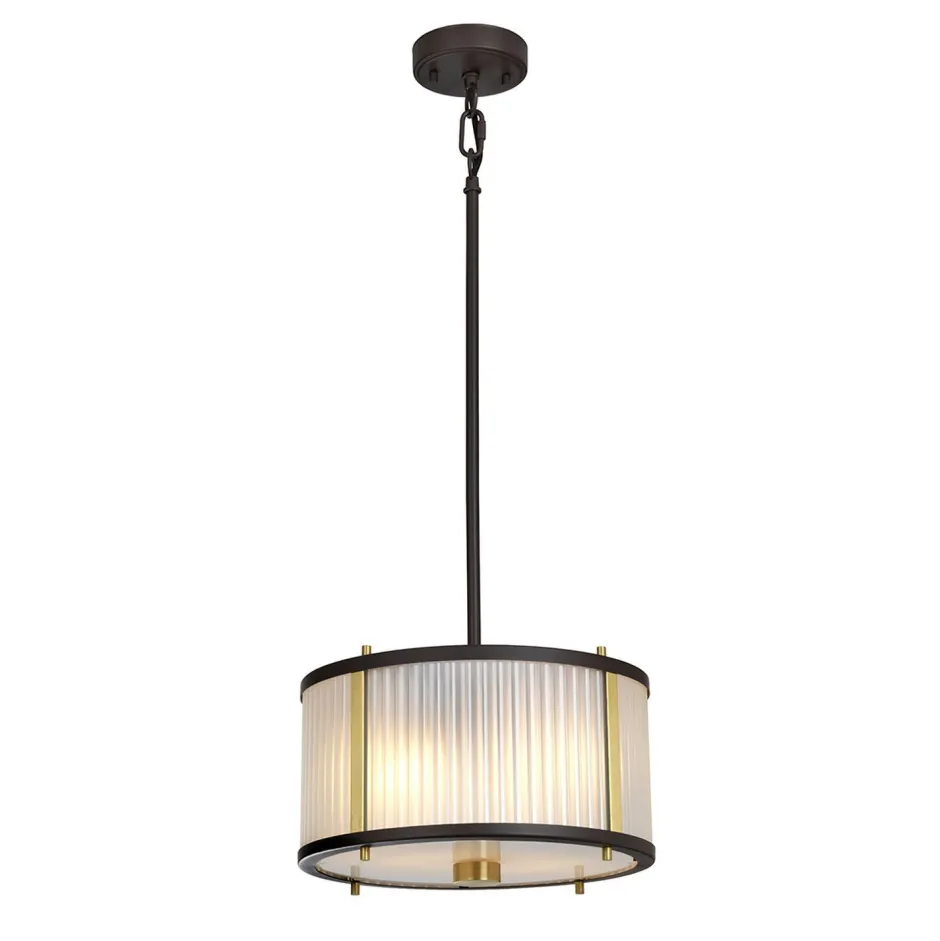 Elstead Hängelampe Glas Metall in Braun Klar verstellbar< Wohnzimmerlampen|Glaslampen