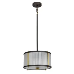 Elstead Hängelampe Glas Metall in Braun Klar verstellbar< Wohnzimmerlampen|Glaslampen