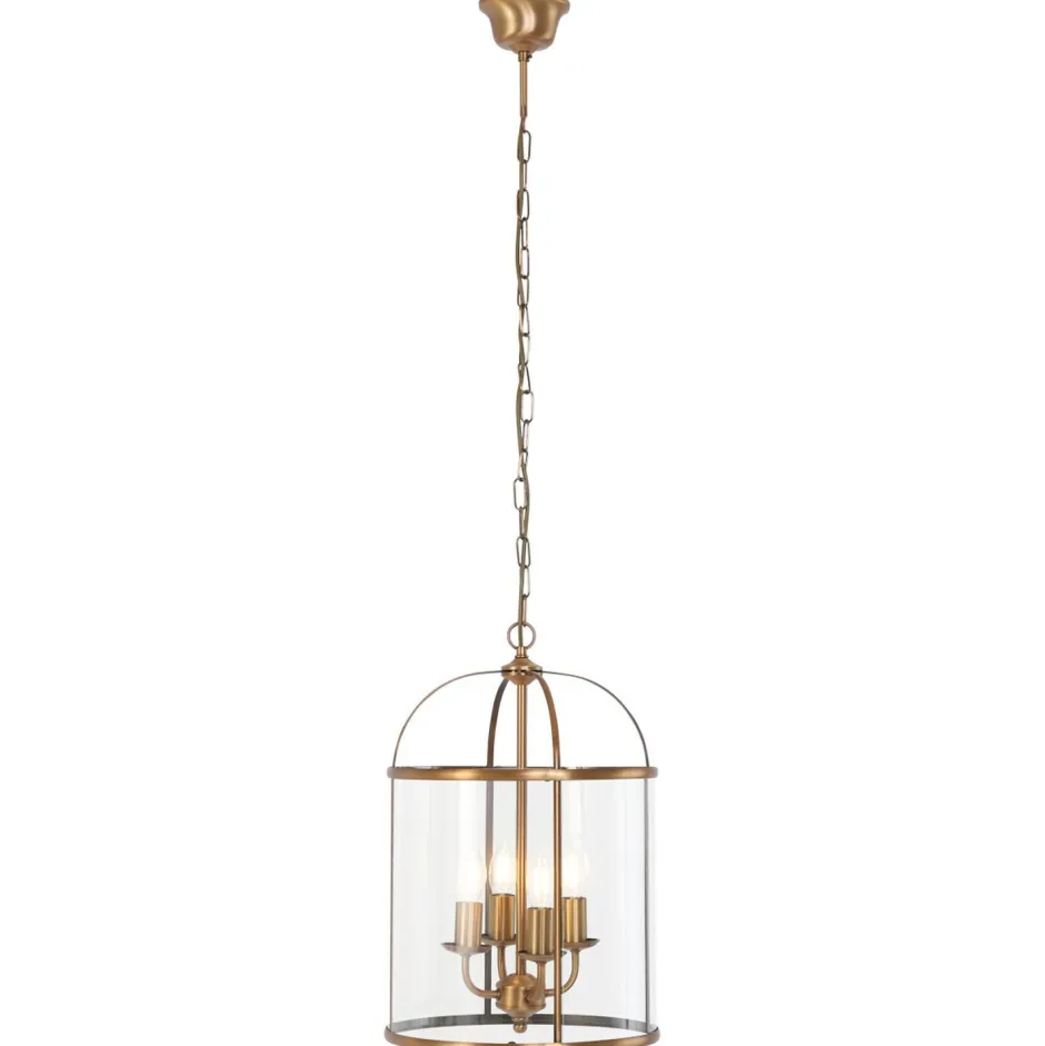 Hängelampen|Bürolampen*Steinhauer Hängelampe Glas Metall in Bronze B:31 cm E14 stilvoll