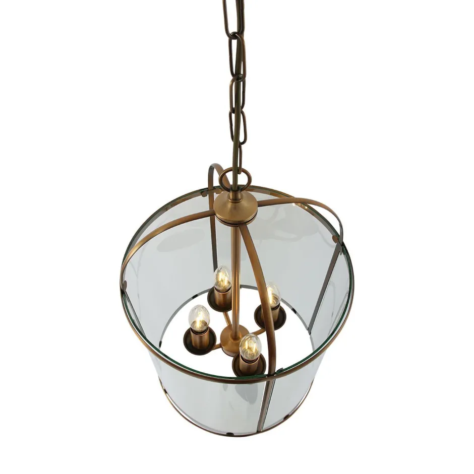 Hängelampen|Bürolampen*Steinhauer Hängelampe Glas Metall in Bronze B:31 cm E14 stilvoll